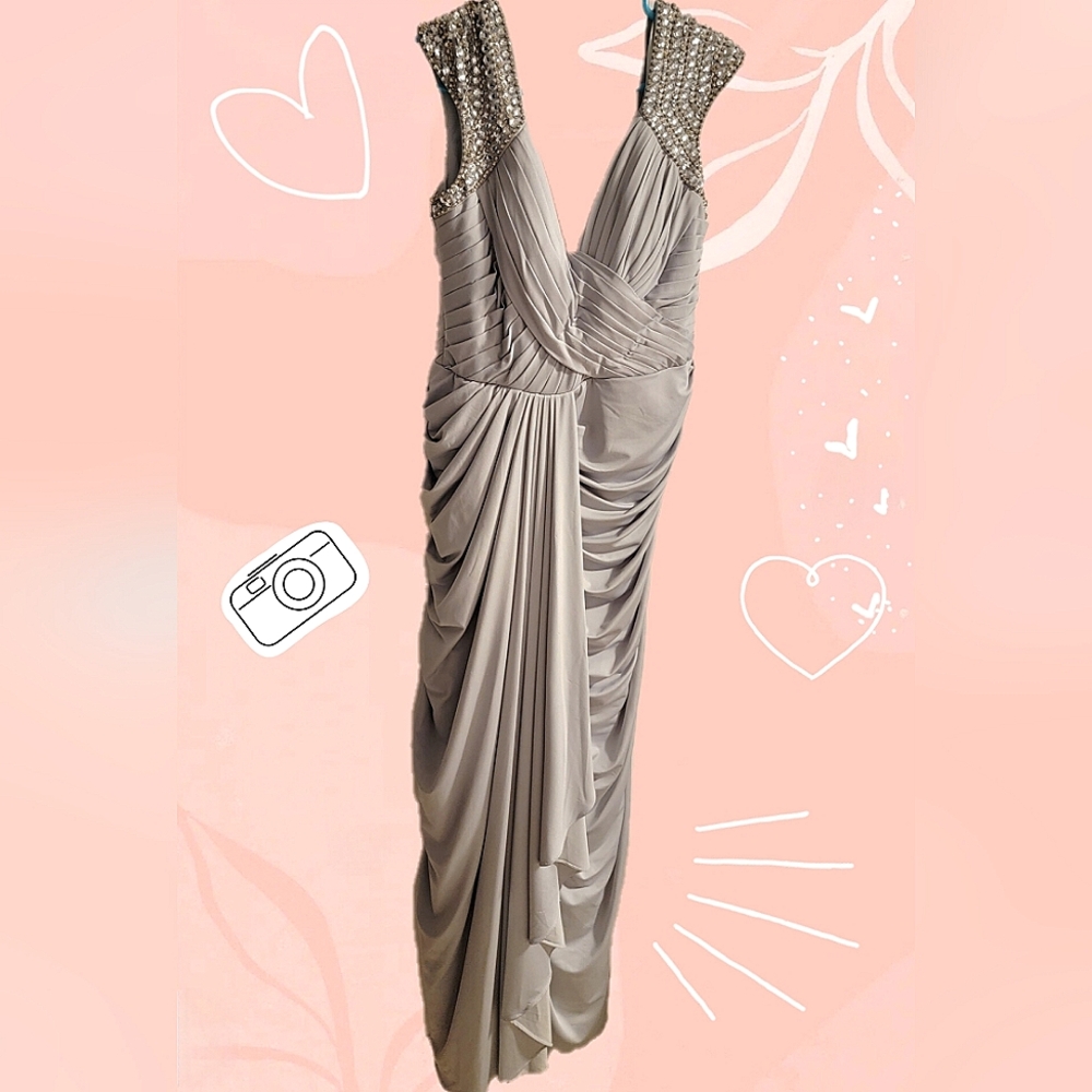 Size 8 Gray Dress with Rhinestones